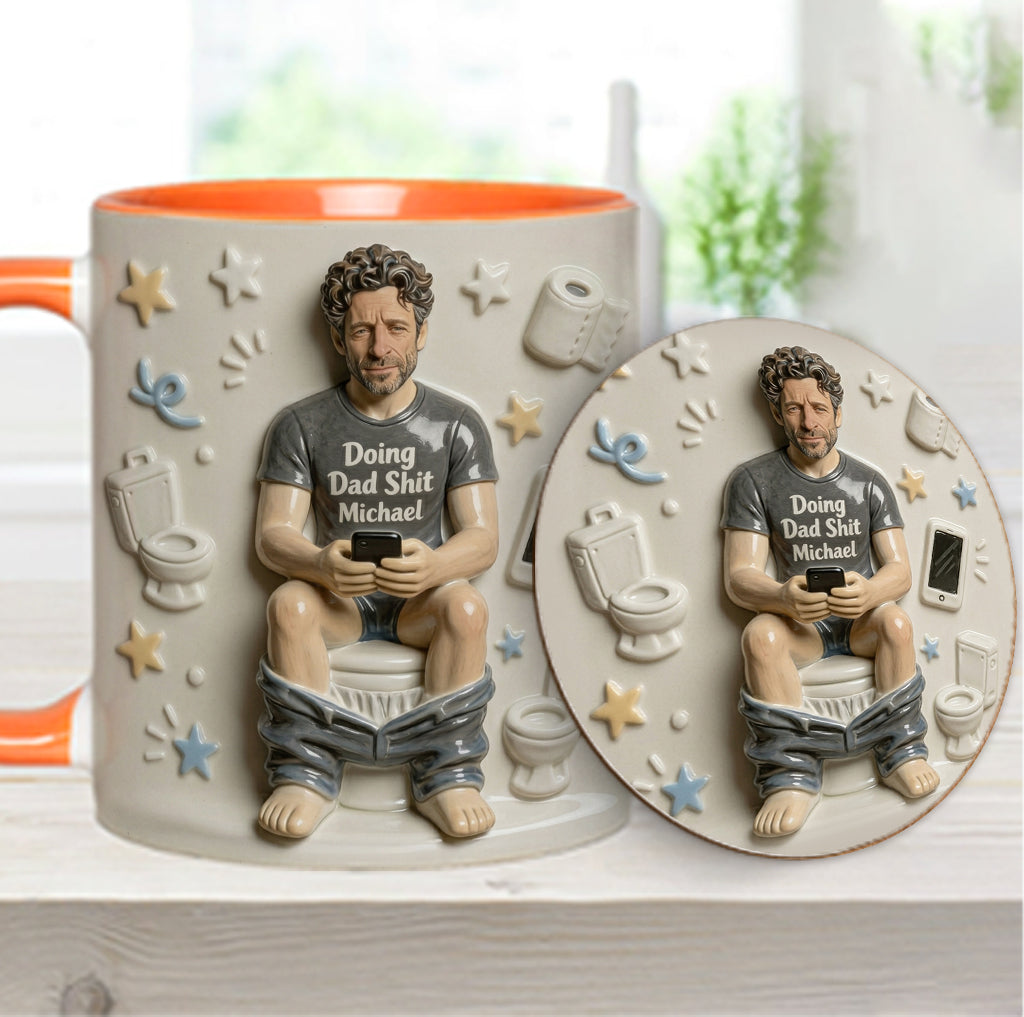 Best Time Of Day - Personalized Father Accent Mug & Coaster