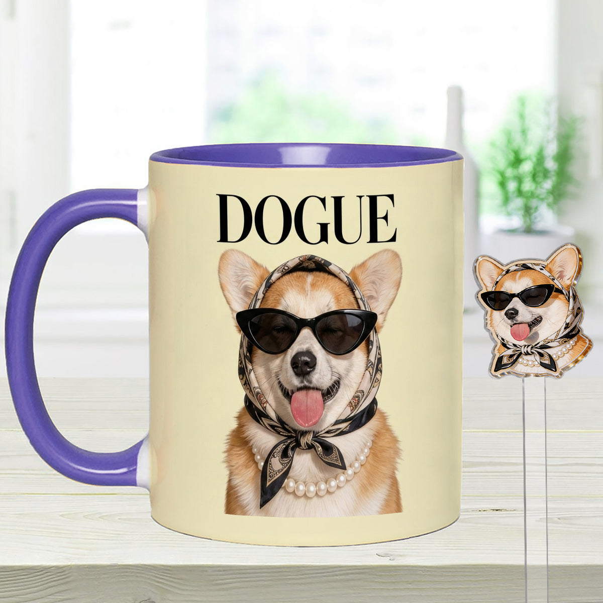 Funny Dog Lovers Gift - Personalized Dog Set Accent Mug with Acrylic Stirrers