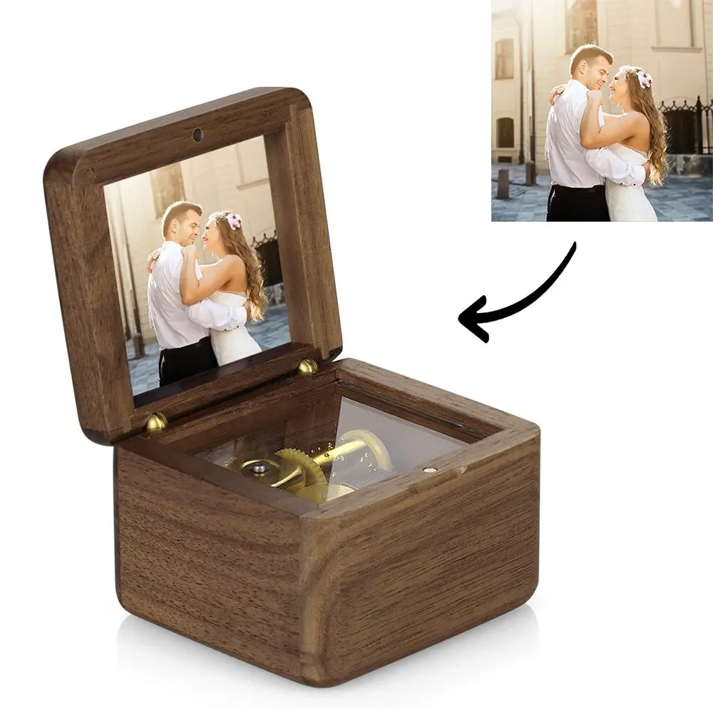 Custom Photo Wooden Music Box - gift for anyone - Personalized Music Box
