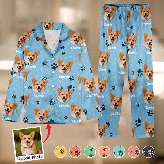 Custom Photo Pet Blanket - Gift for cat lovers, dog lover, cat lover - Personalized Button Down Pajamas