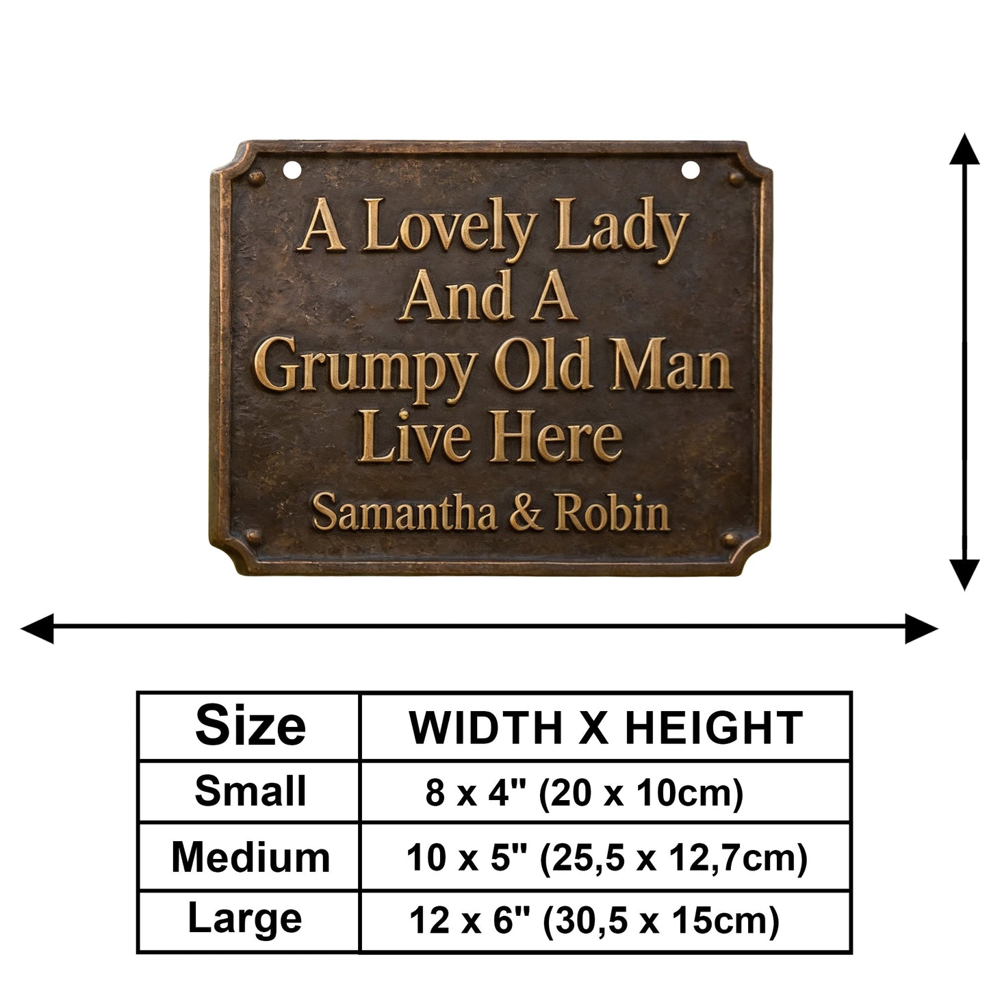 A Lovely Lady & A Grumpy Old Man Live Here - Personalized Couple Wooden Wall Mount Sign