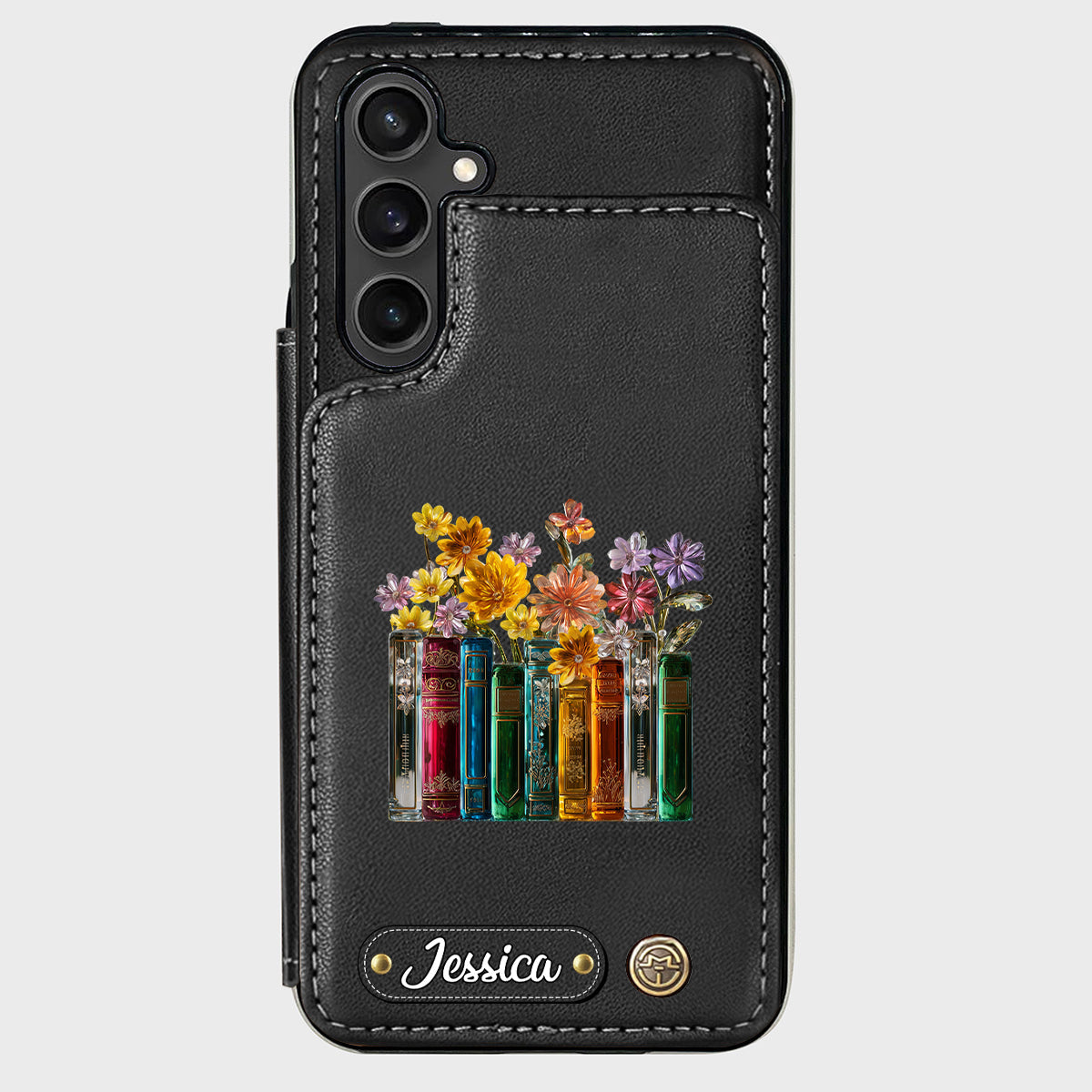 Books And Flowers - Personalized Book Wallet Phone Case