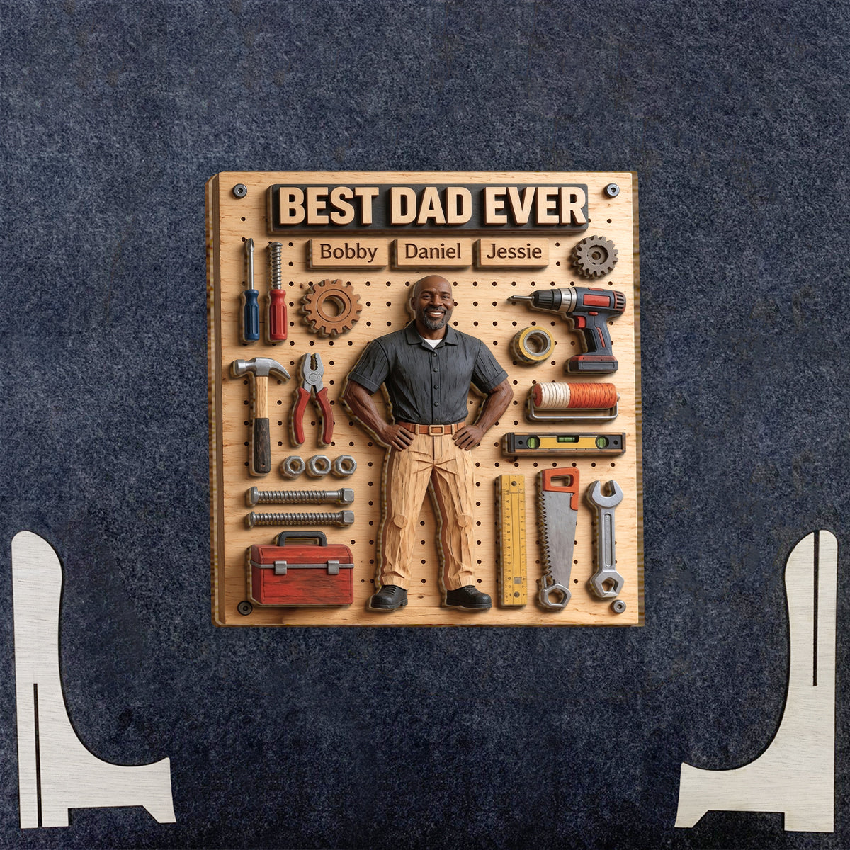 Dad Fixer Of All Things - Personalized Father 2 Layered Wood Sign / Wood Plaque