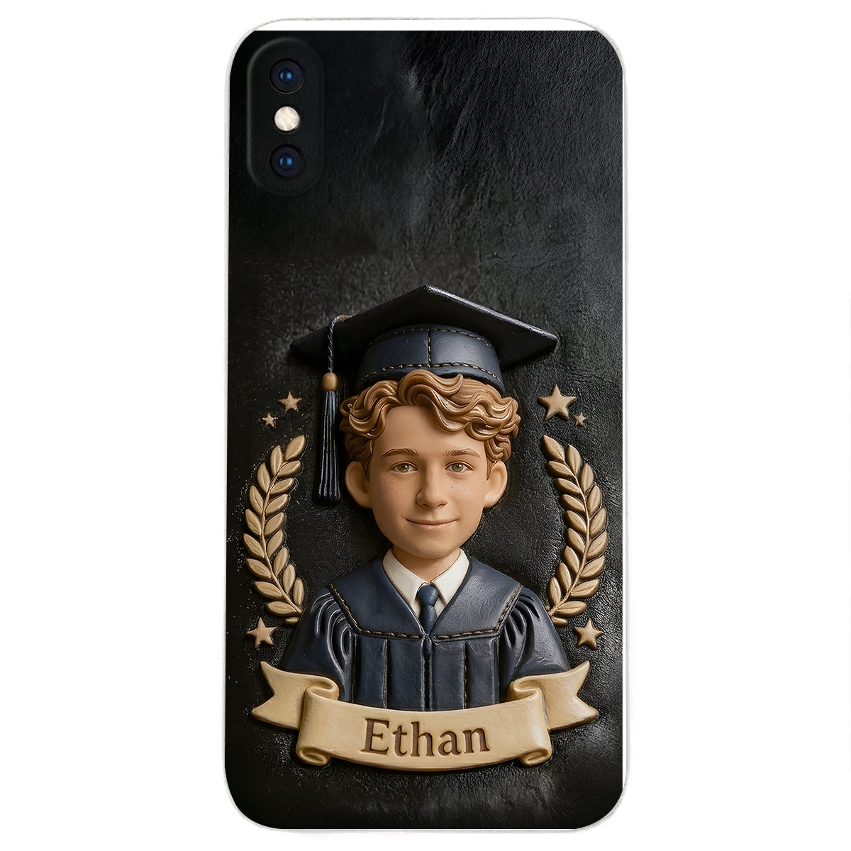 Graduation Gift - Personalized Graduation 3D Embossed Leather Phone Case