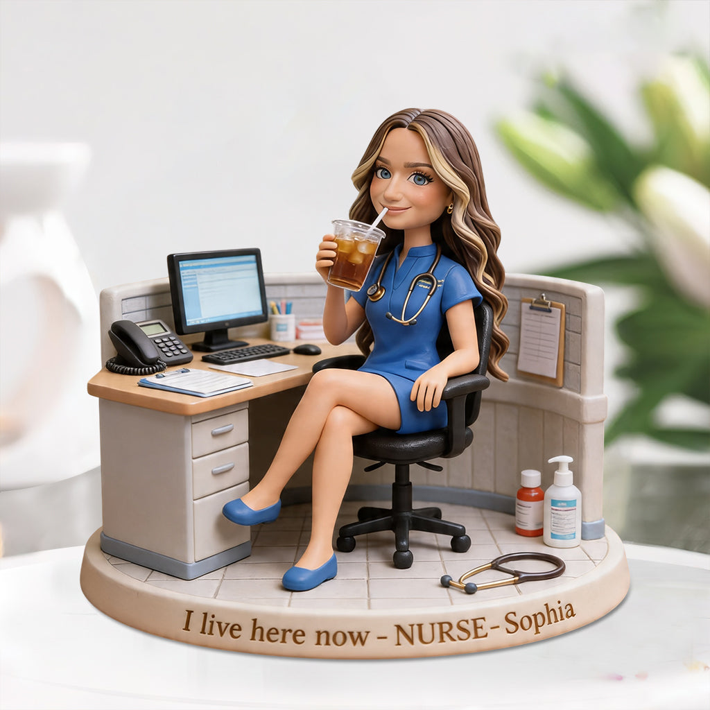 Custom Any Photo I Live Here Now - Personalized Nurse Custom Shaped Acrylic Plaque