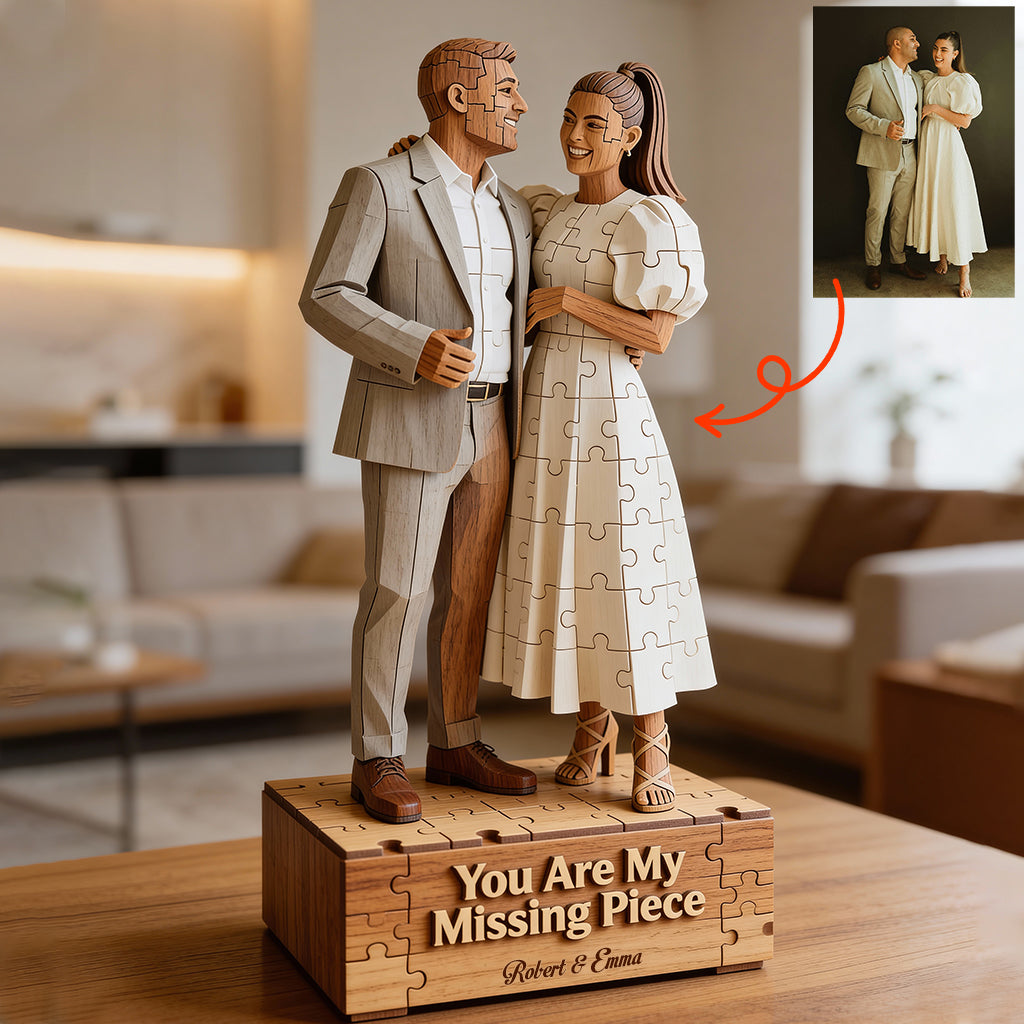 Couple Gift, You Are My Missing Piece - Personalized Couple Custom Shaped Acrylic Plaque