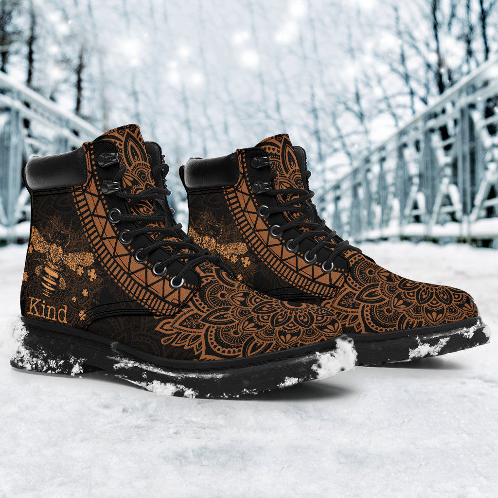 Bee Kind Mandala Autism Awareness All Season Boots 0622