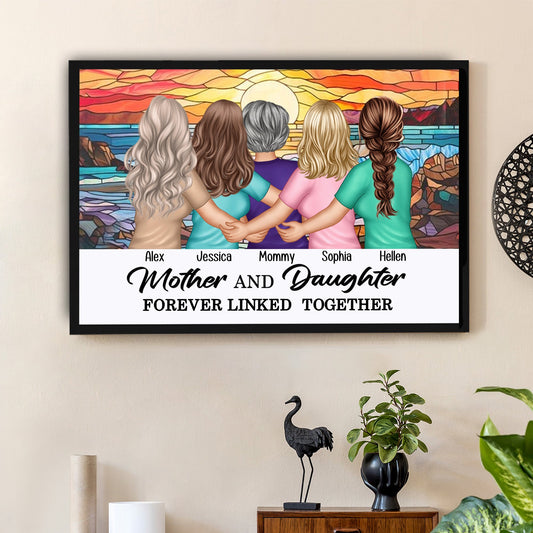 'Forever Linked Together' Mother-Daughter Sunflower Poster - Perfect Keepsake for Mom