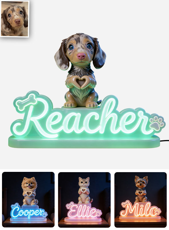 Custom Any Pet Photo - Personalized Dog Acrylic LED Night Light