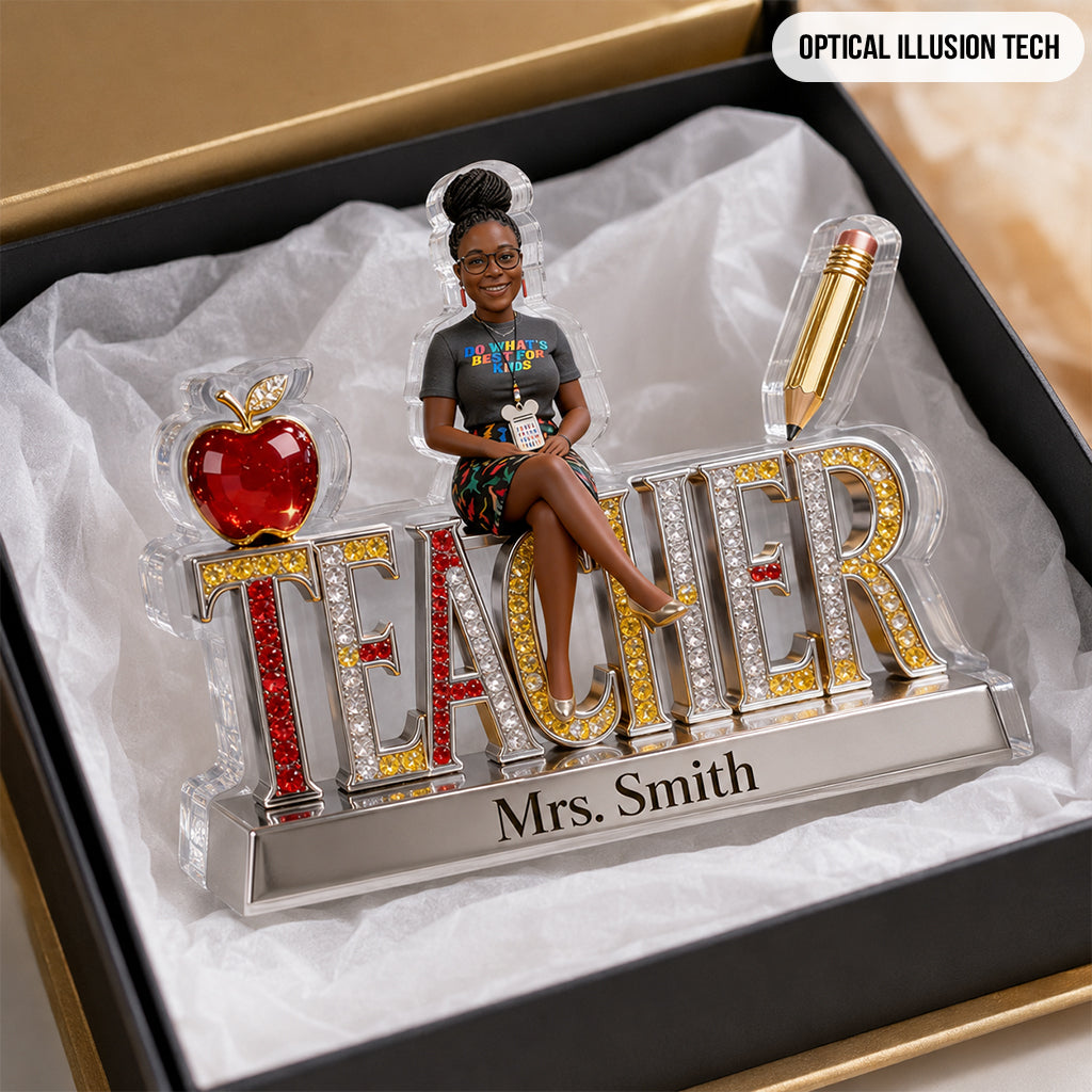 Custom Any Title Gift For Teacher/Educator - Personalized Teacher Custom Shaped Acrylic Plaque