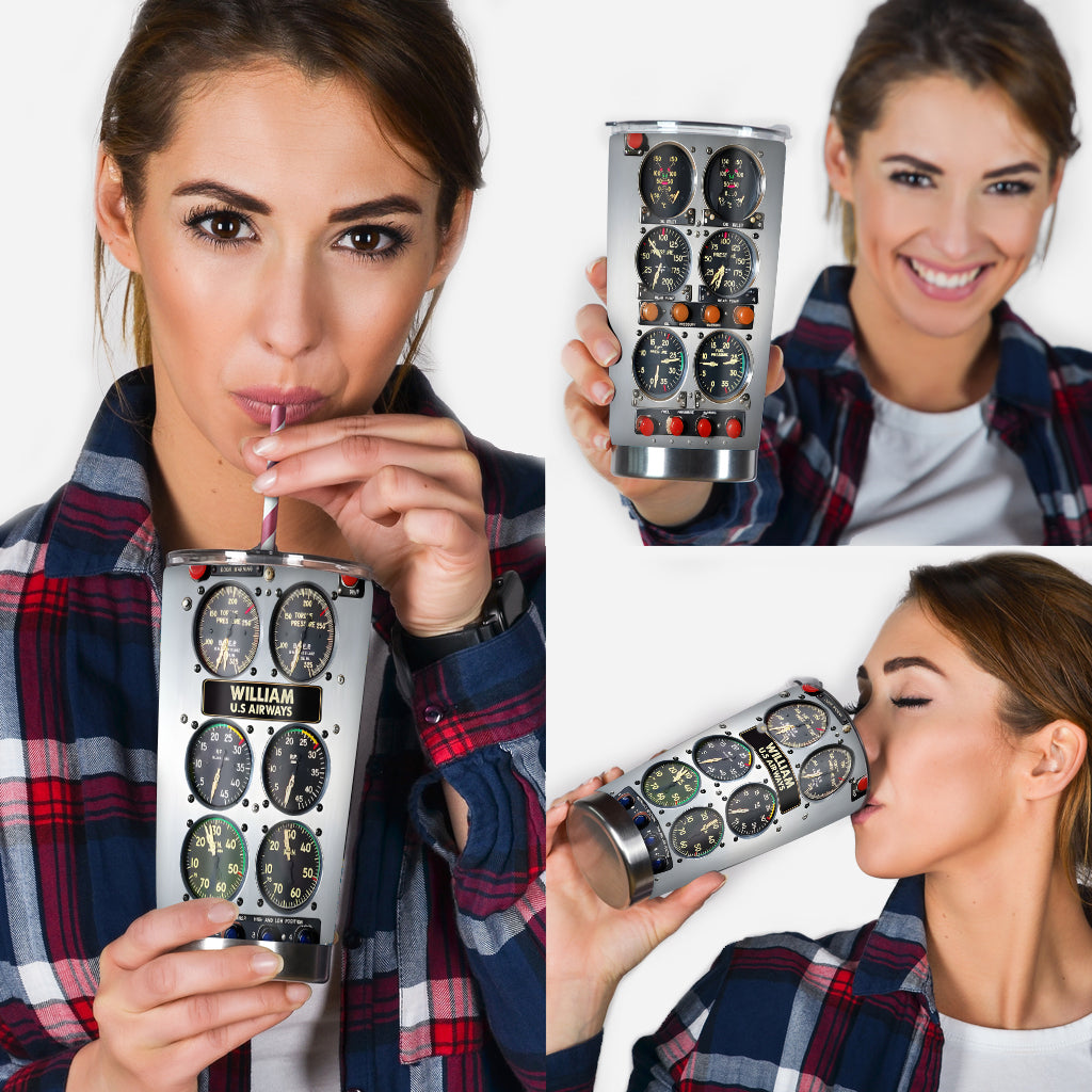 Aviation Control Panel - Personalized Aviation Tumbler