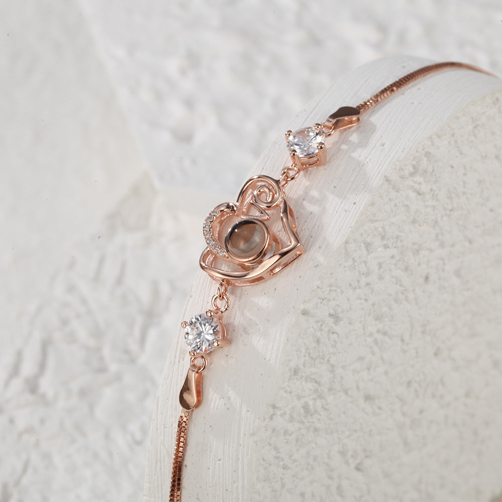 Personalized Heart-shaped Love Projection Charm