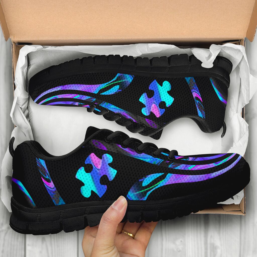 Blue Autism Puzzle Autism Awareness Sneakers 0622