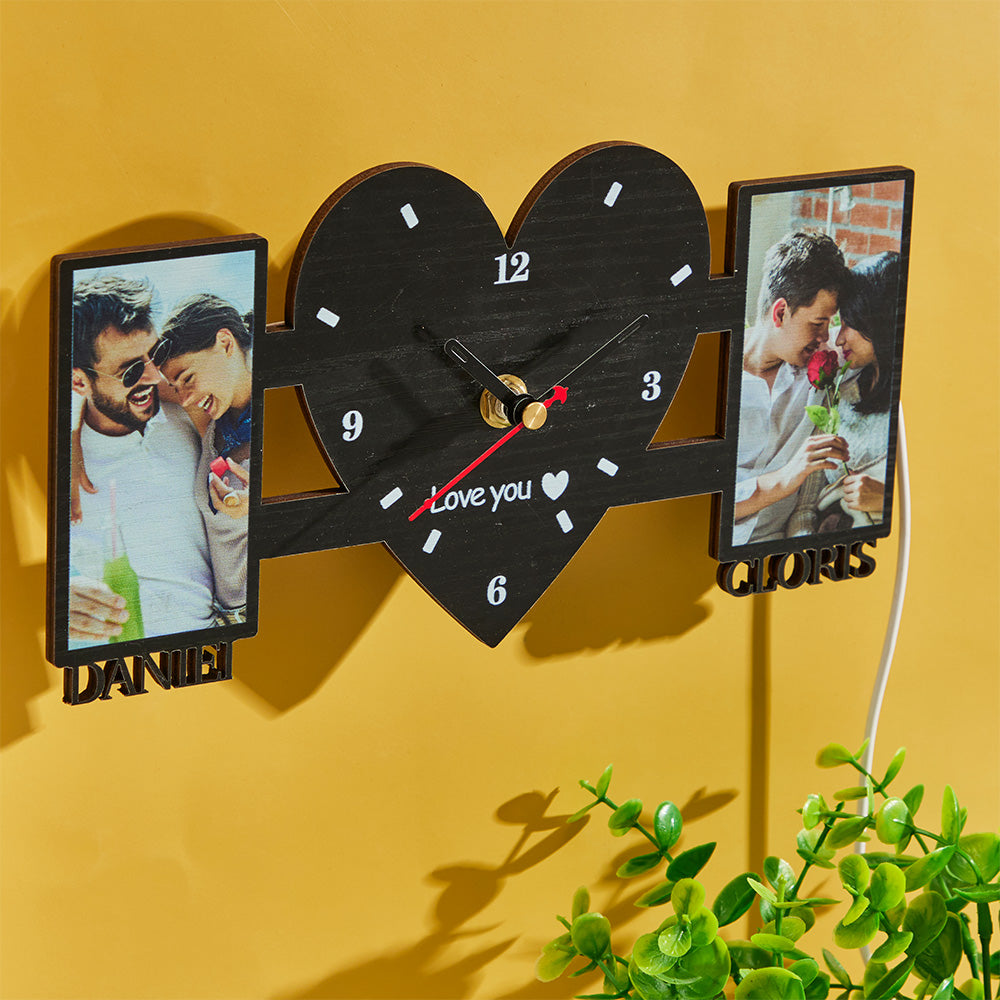Custom Image Name Clock - gift for husband, wife, boyfriend, girlfriend - Personalized Clock