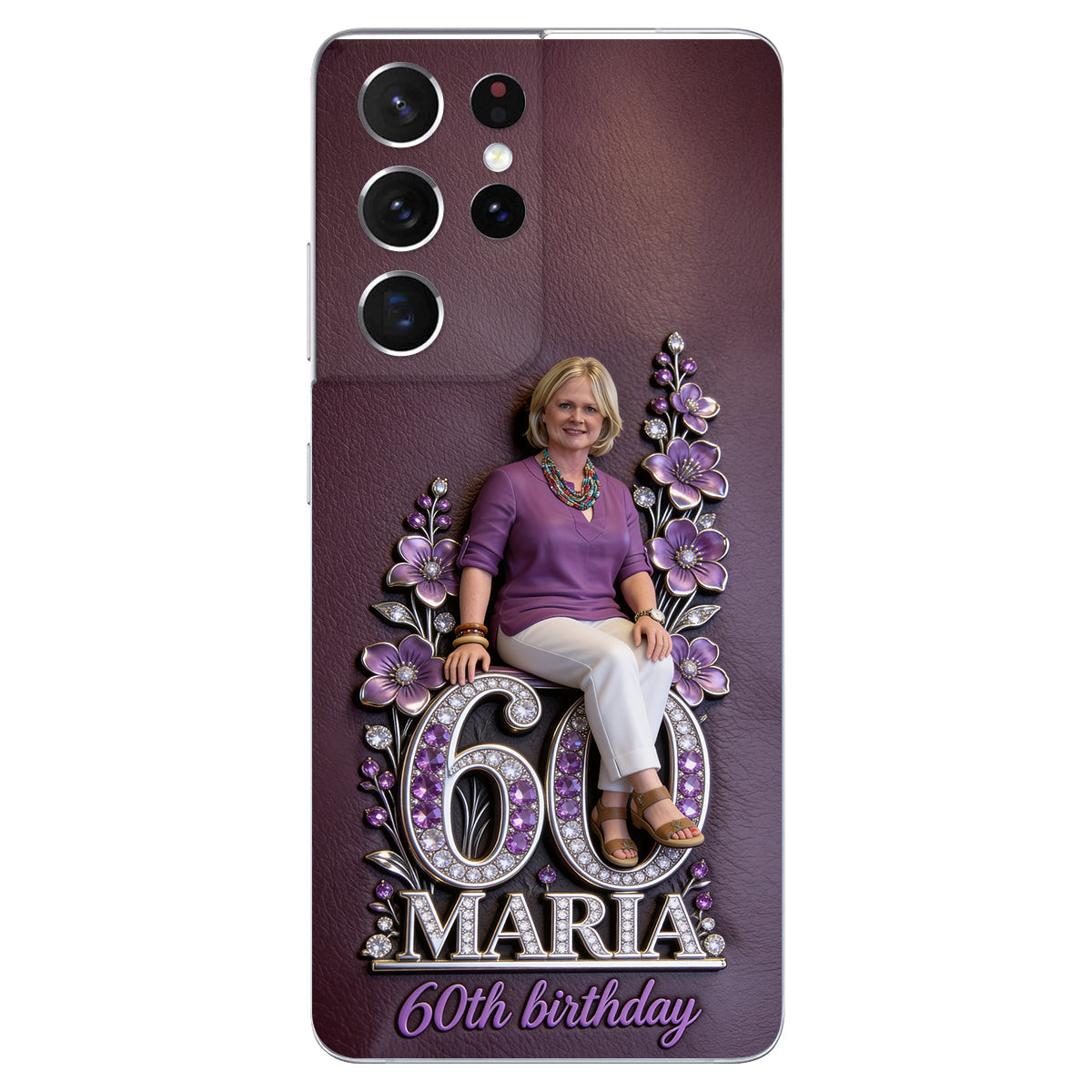 Custom Any Photo Perfect Gift For Mom, Grandma - Personalized Birthday 3D Embossed Leather Phone Case