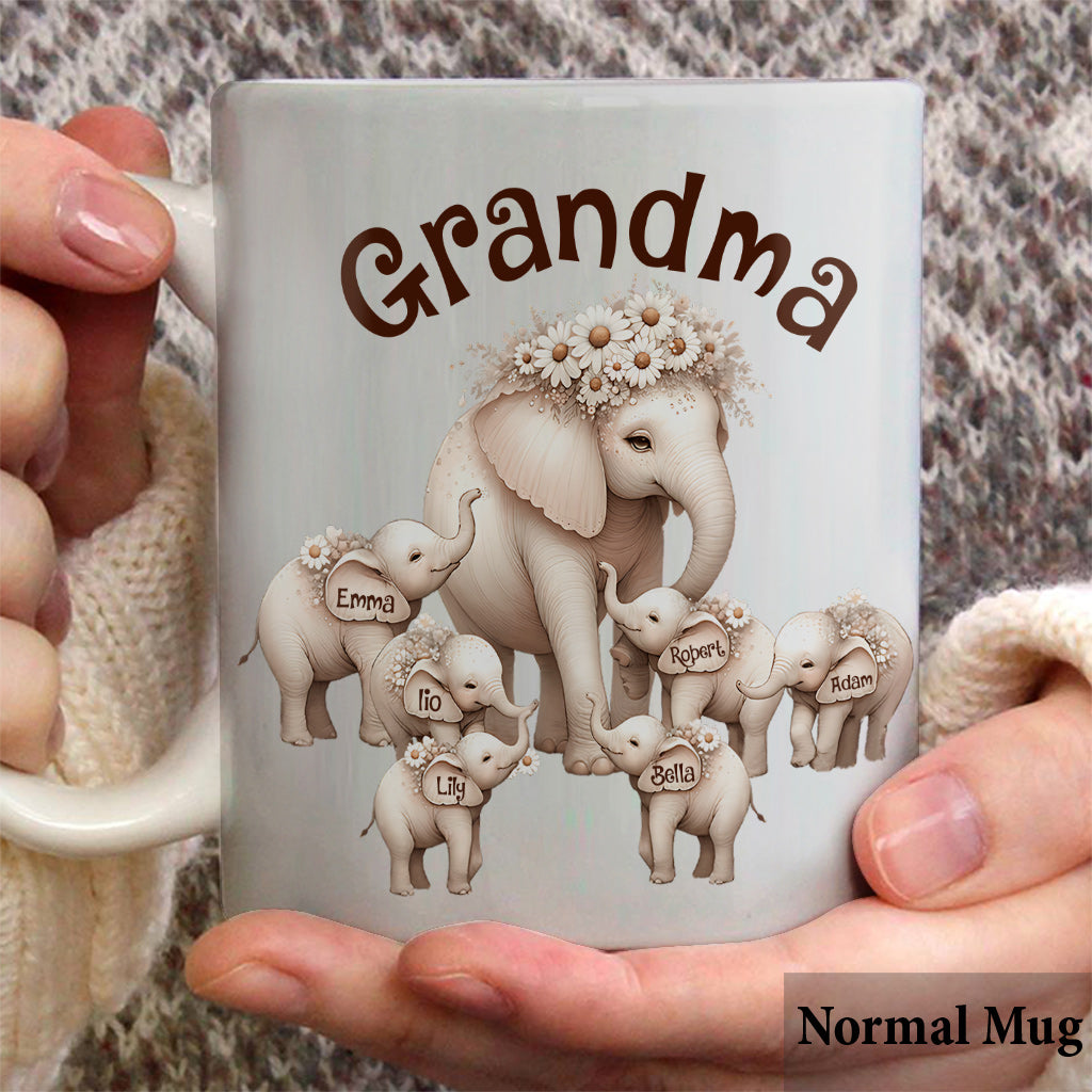 Cute Elephant - Personalized Grandma Mug