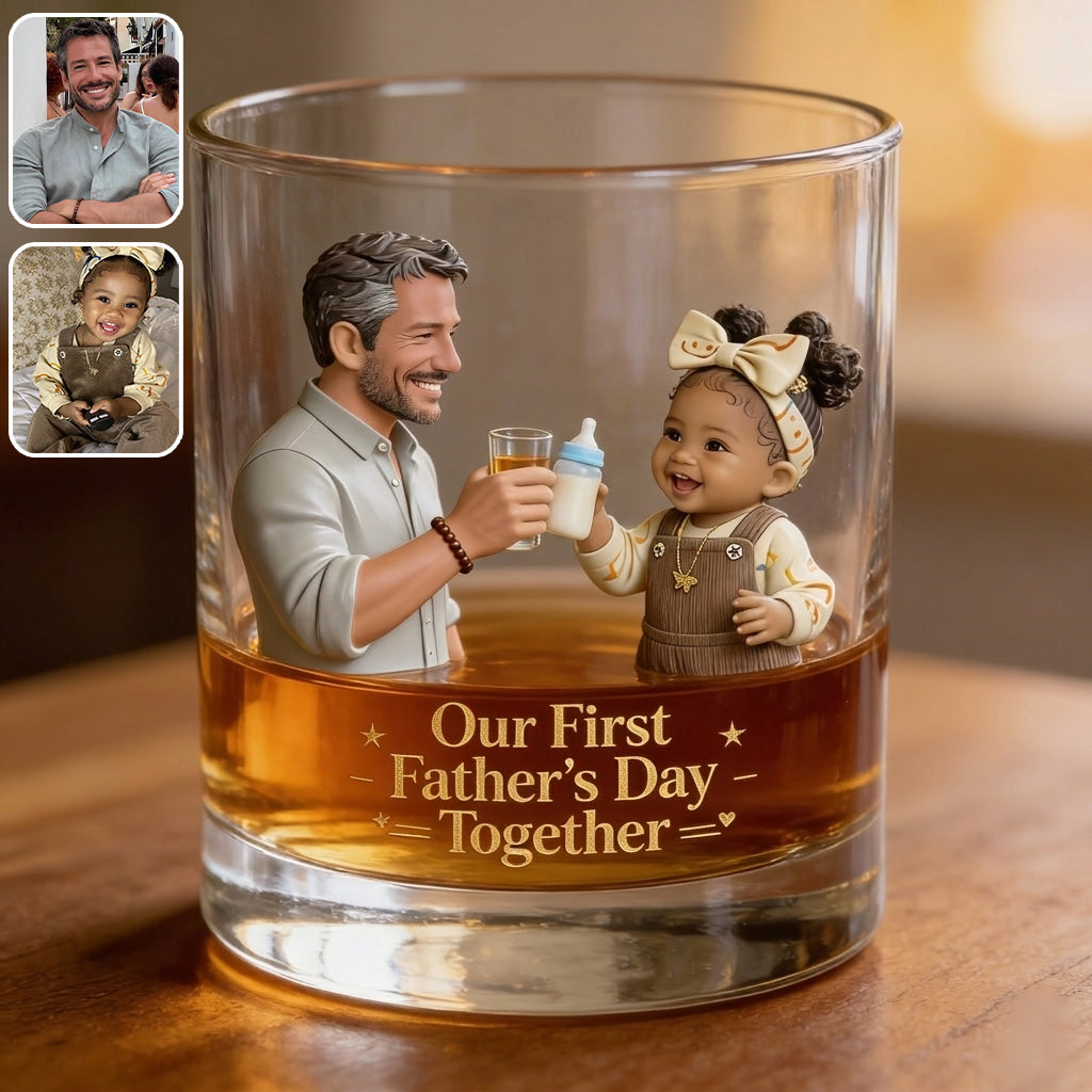 First Father's Day Together - Personalized Father Whiskey Glass