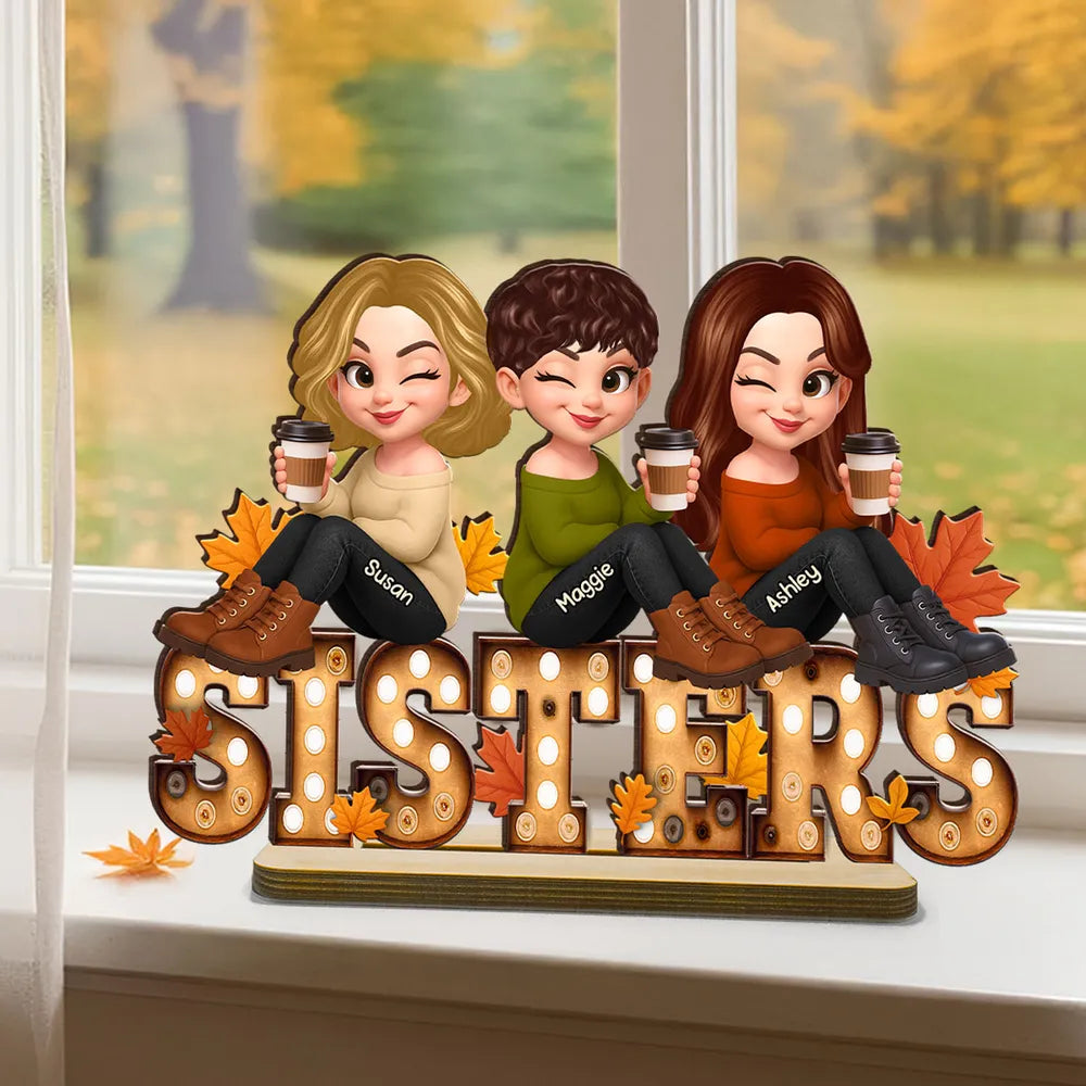 Acrylic Ornament with Coffee Besties Design, Autumn Holiday Tree Décor, Perfect Friendship Gift