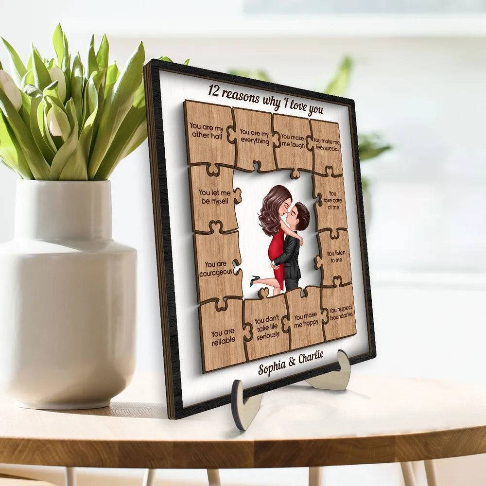 Countless Reasons of Love - Personalized Wooden Plaque for Valentine's & Anniversaries - A Unique ‘Why I Love You’ Tribute