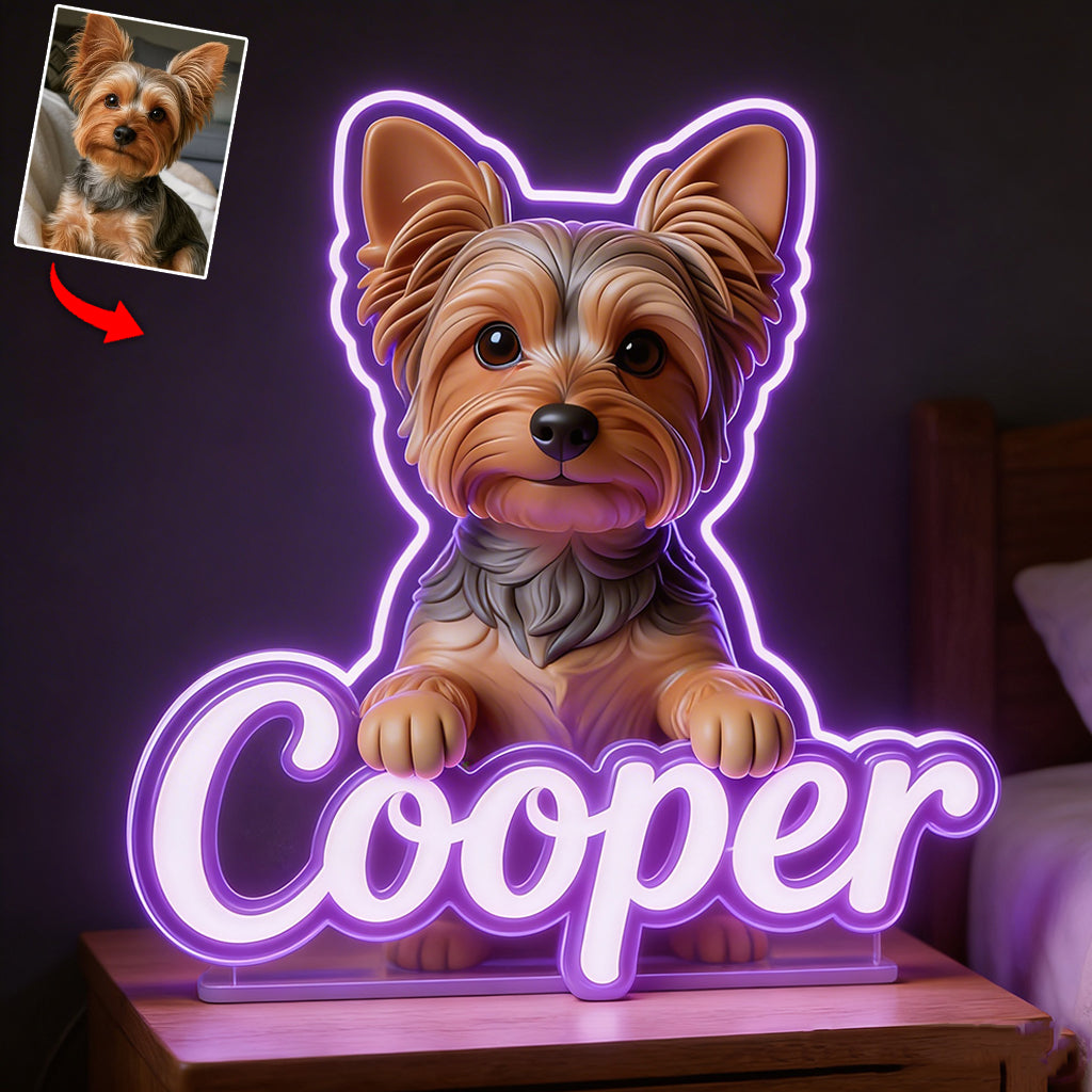 Custom Any Photo - Personalized Dog Acrylic LED Night Light