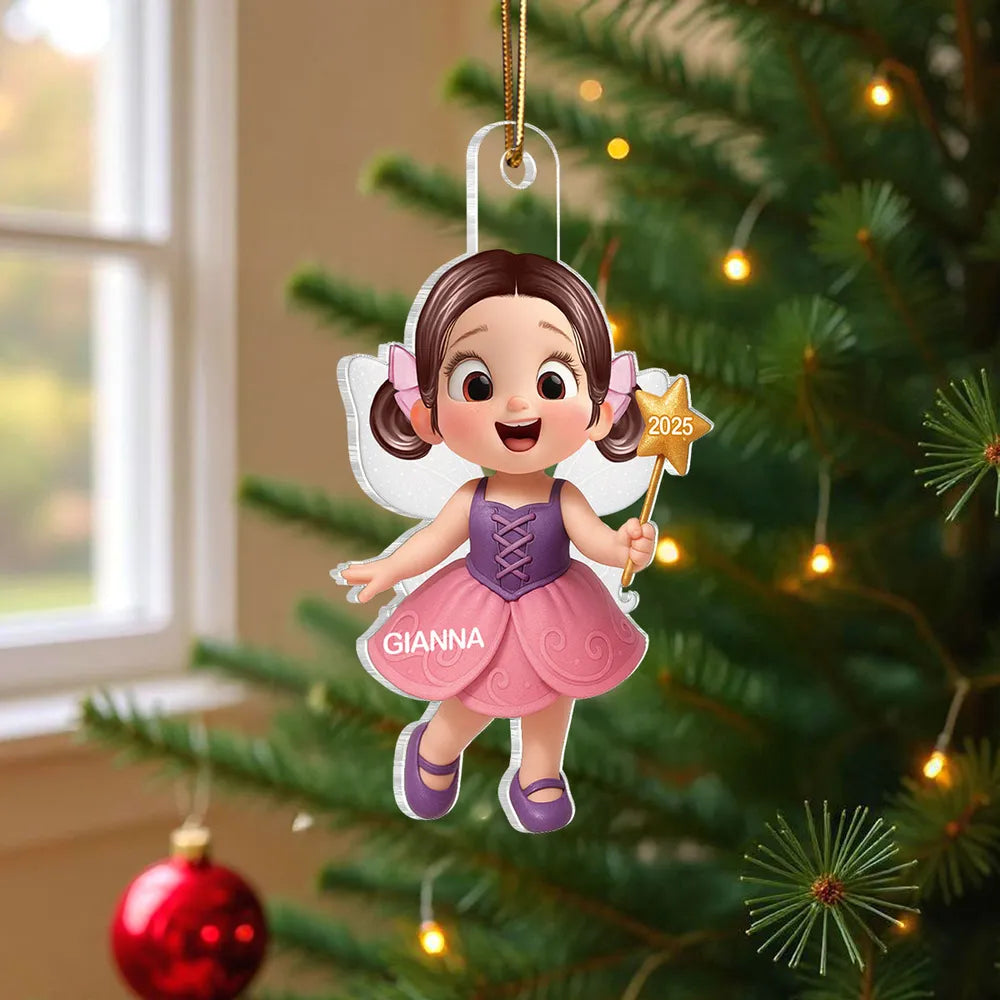 Cartoon Girl Acrylic Ornament, festive decoration, gift-ready keepsake for children