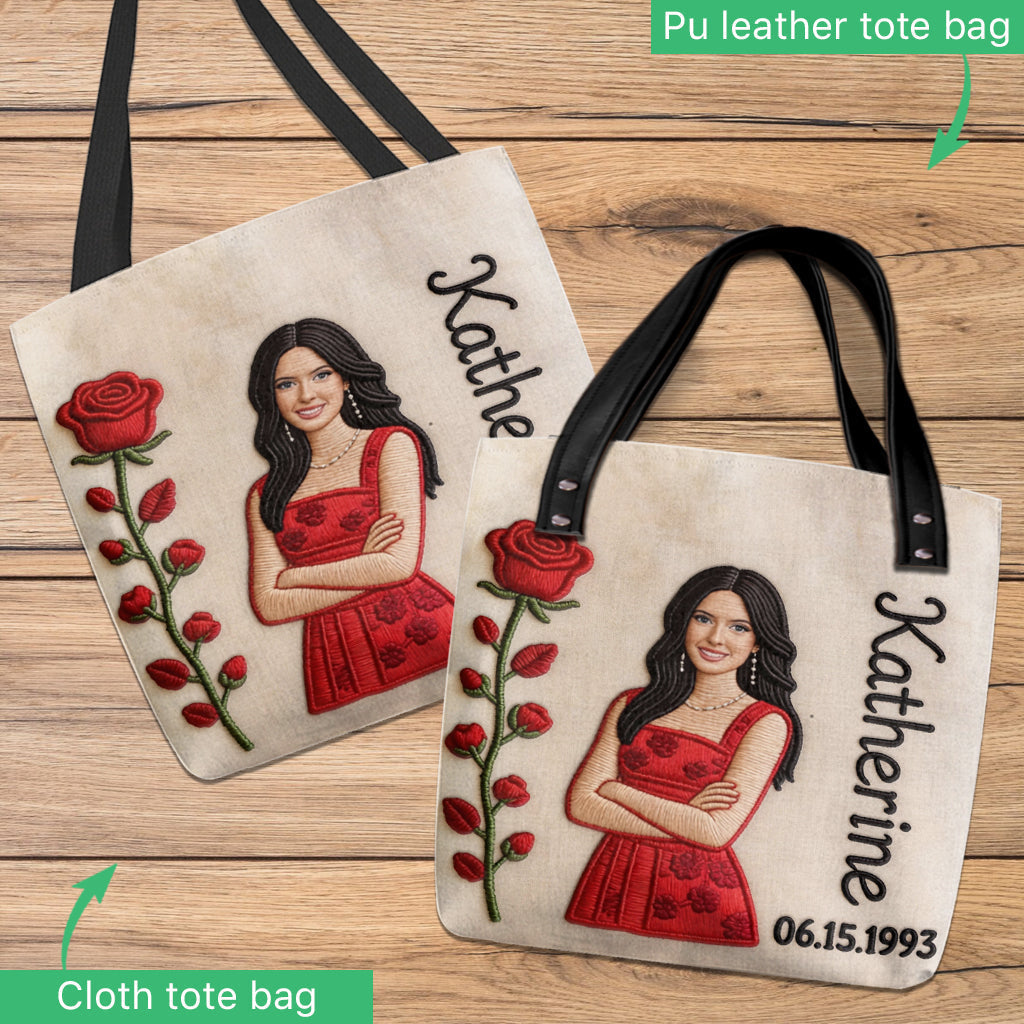 Custom Any Photo Birthmonth Flower - Personalized Self Love Tote Bag
