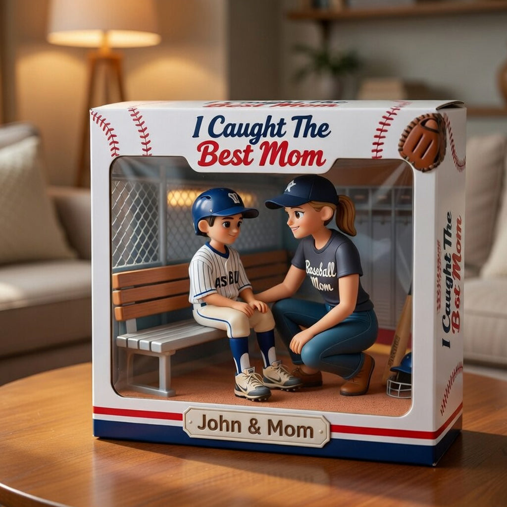 I Caught The Best Mom - Personalized Baseball Custom Shaped Acrylic Plaque