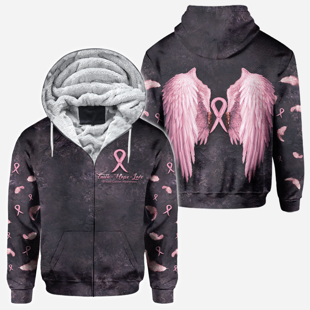 Faith Hope Love Breast Cancer Awareness All Over T-shirt and Hoodie