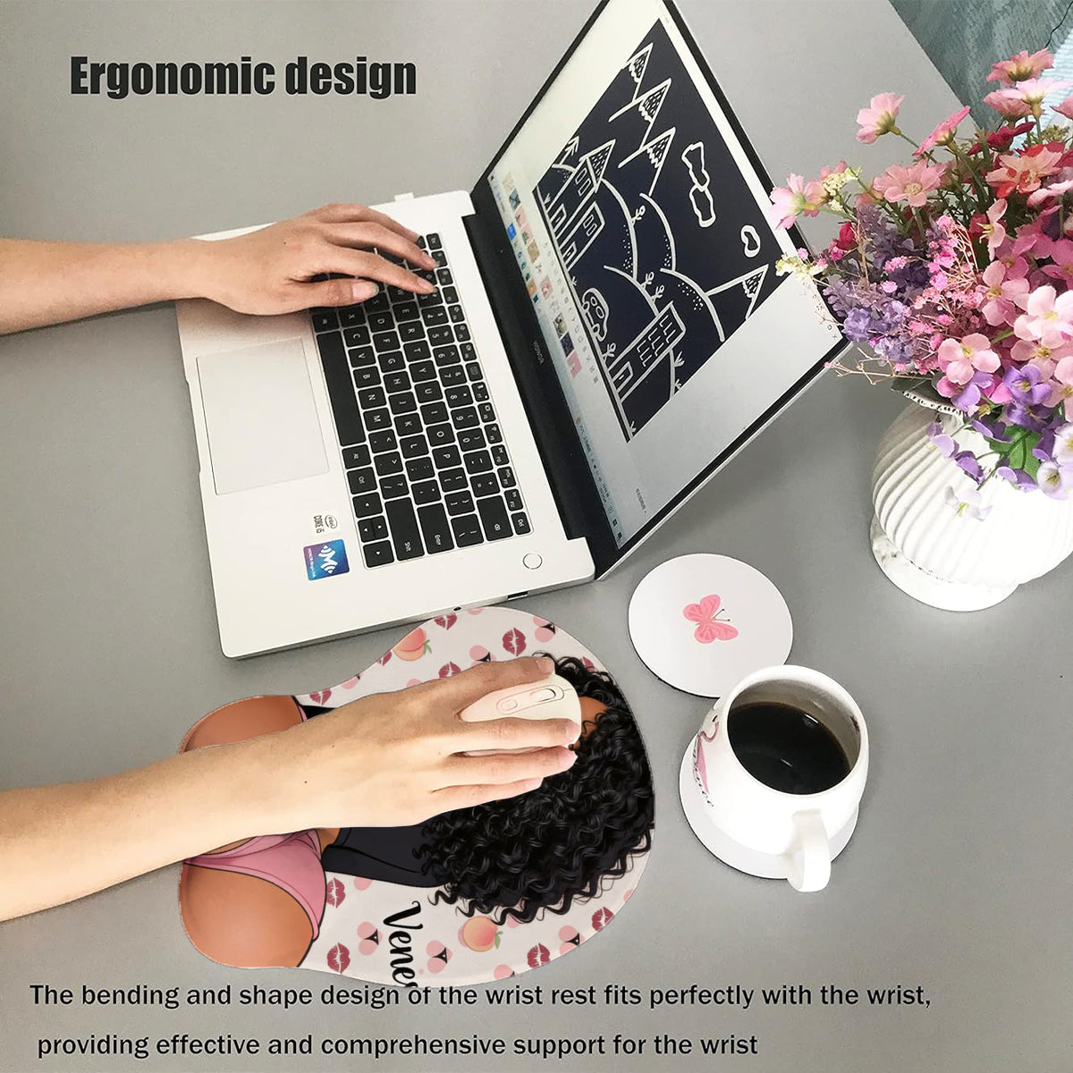 Funny Naughty Humor Gift for Colleague - Personalized Colleague 3D Mouse Pad