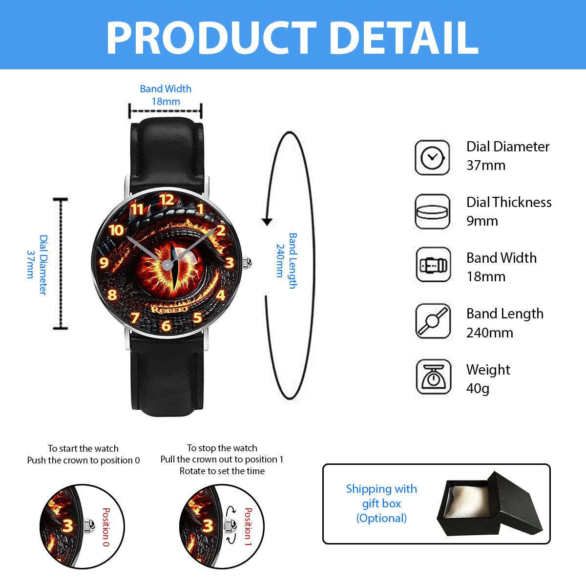 Dragon Eye - Personalized Dragon Hand Watch