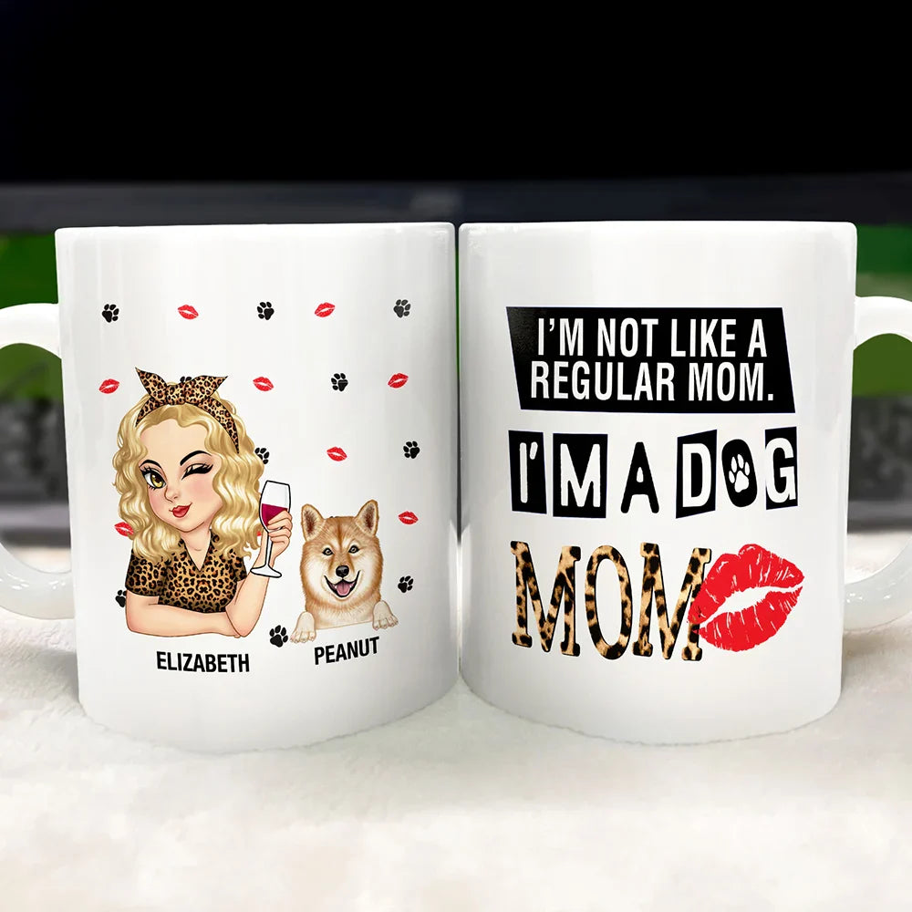 Custom Dog Mom Ceramic Mug - Personalized Two-Tone Cup for Dog Lovers