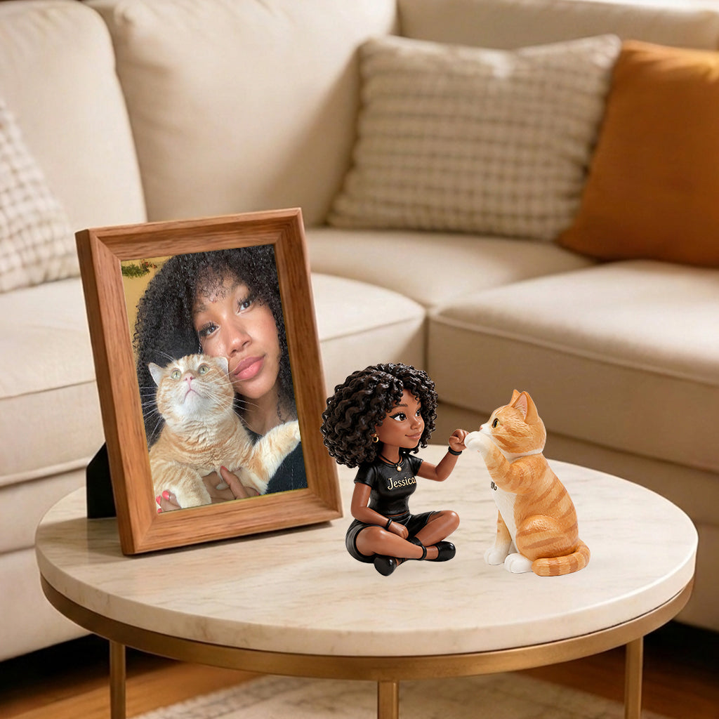 Cat Mom Dad Keepsake - Personalized Cat Premium 3D Figurine