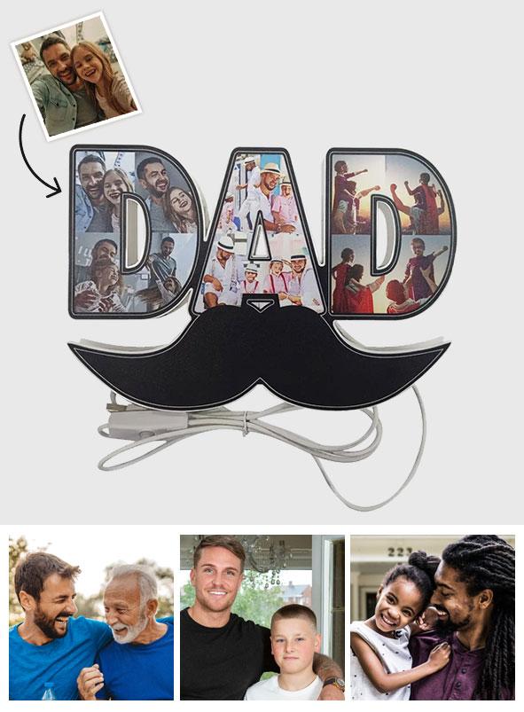 Photo Dad Line Art - Personalized Father Dad Lamp