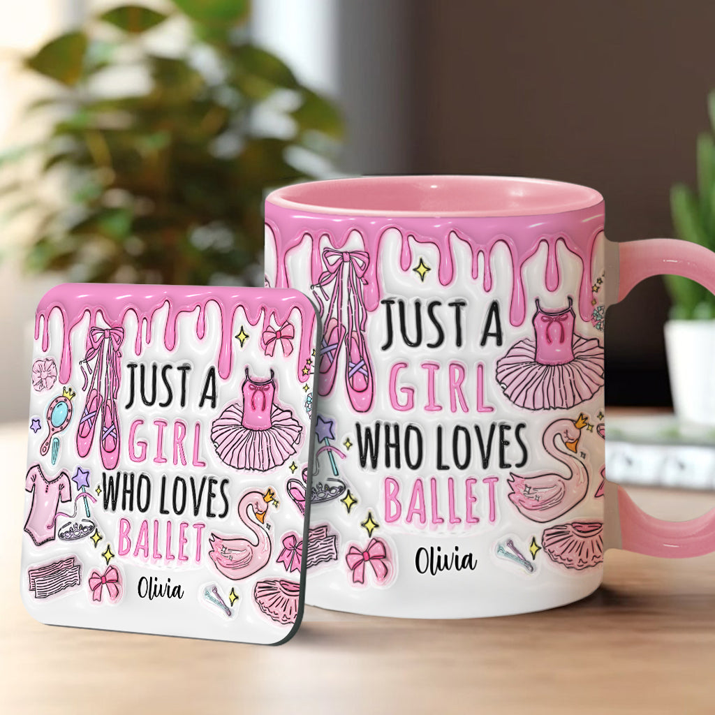 Just A Girl Who Loves Ballet - Personalized Ballet Accent Mug