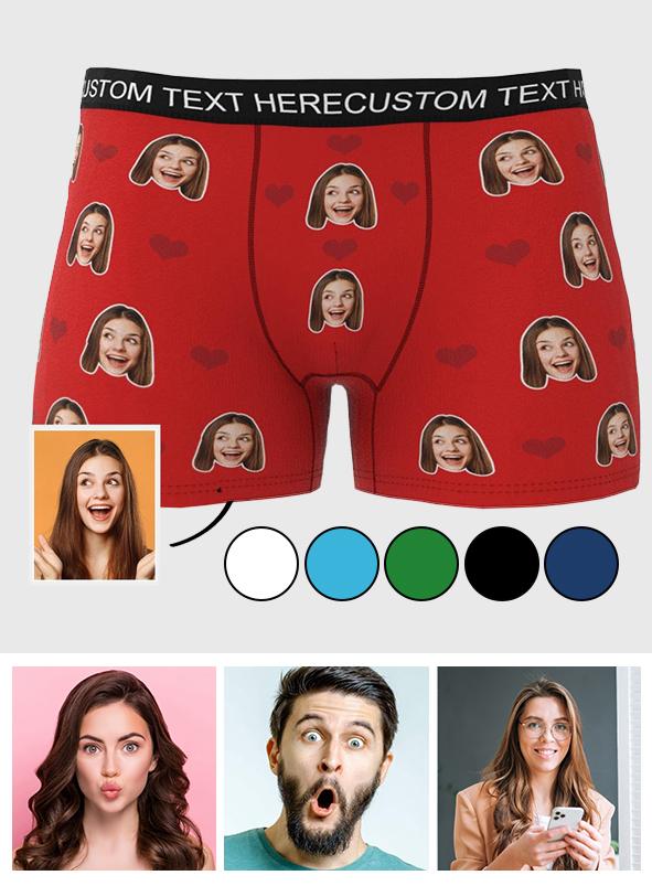 Custom Wife Or Girlfriend Face Boxers - Personalized Couple Men's boxer briefs