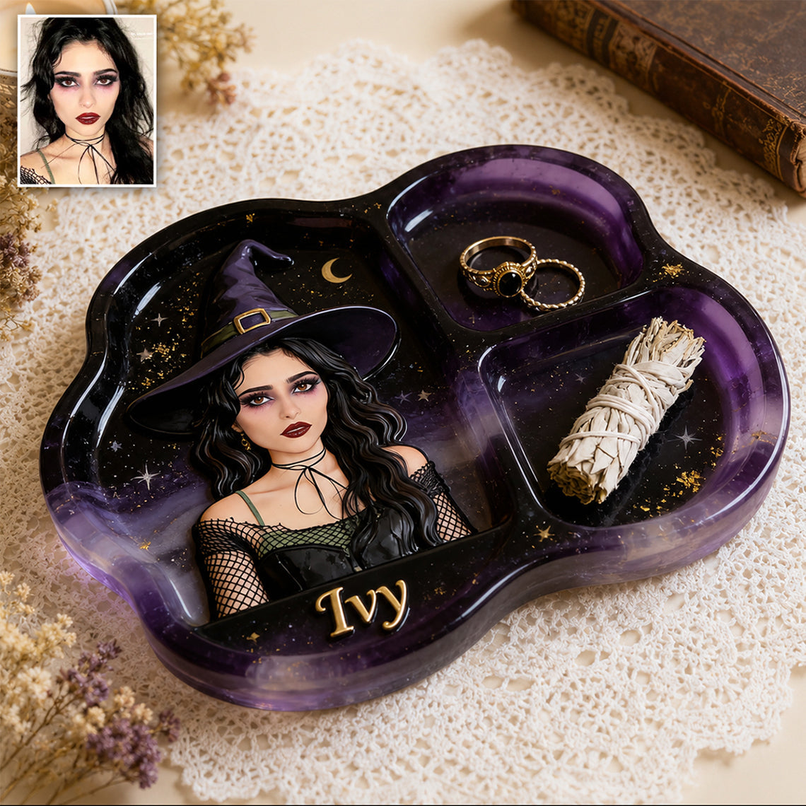 Enchanted - Personalized Witch Catch-All Tray