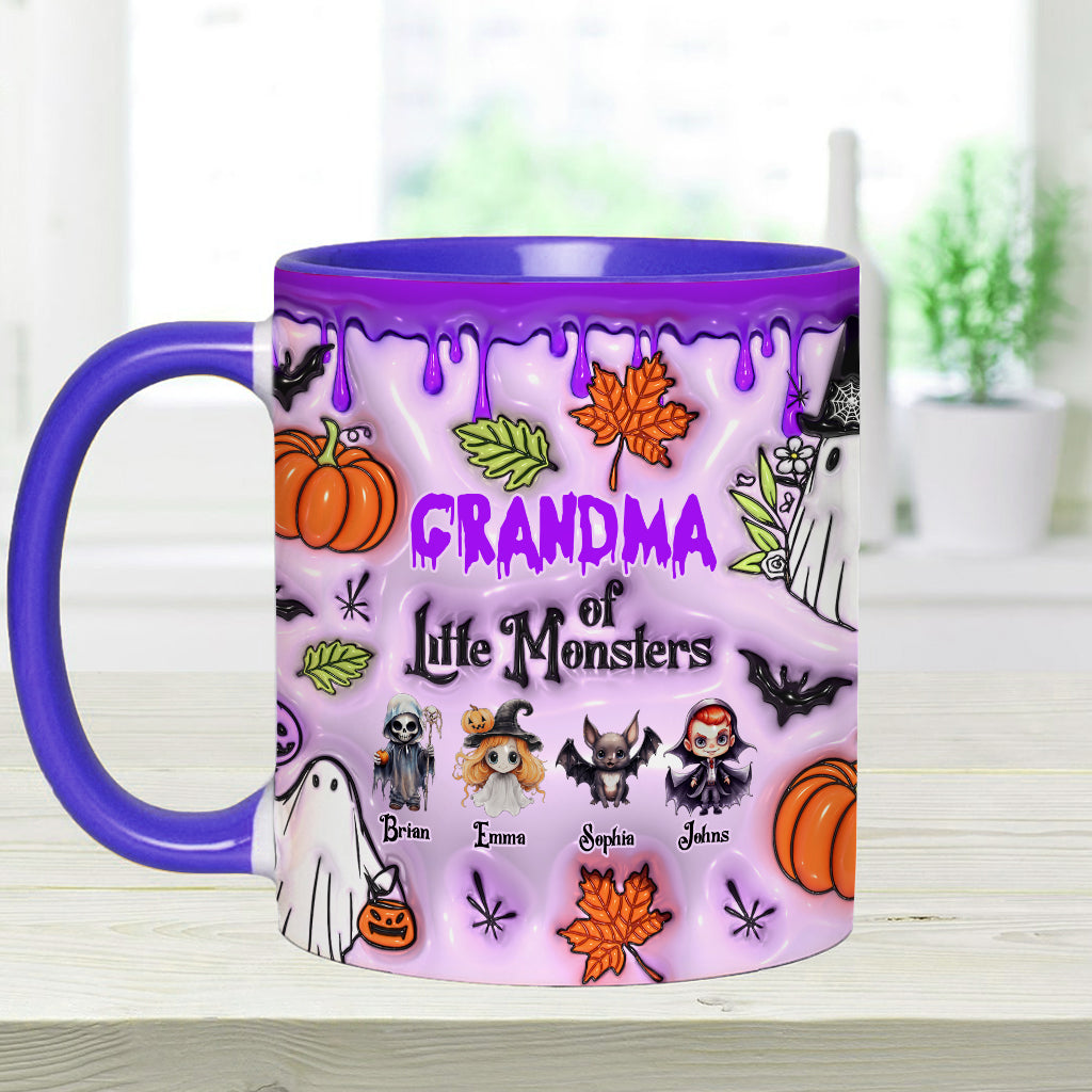Grandma Of Little Monsters Any Title - Personalized Grandma Accent Mug