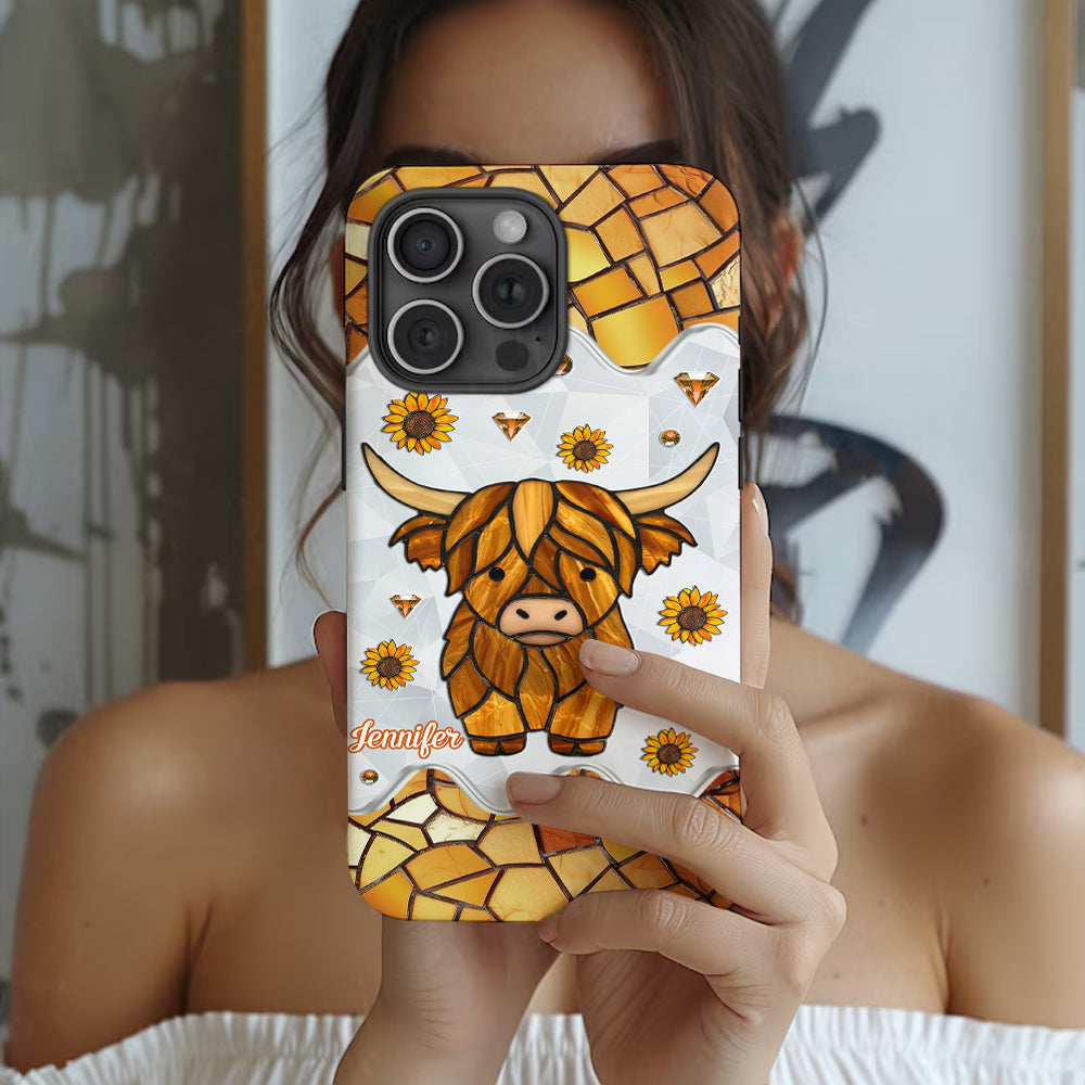 Adorable Highland Cow - Personalized Highland Cow Full Print Phone Case