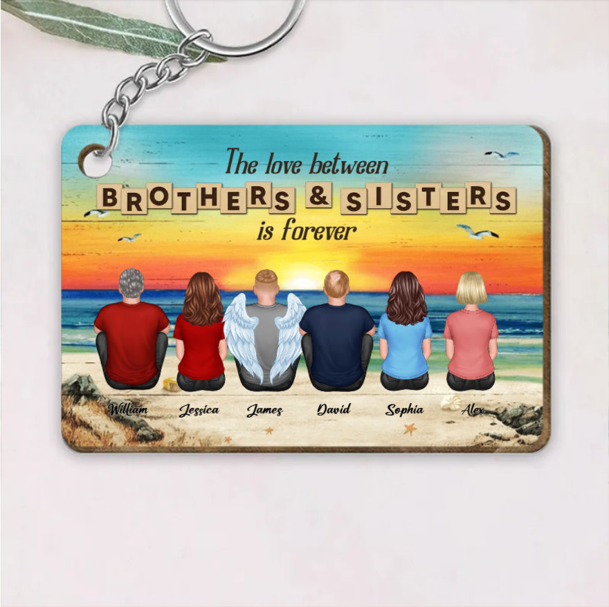 Personalized Brothers & Sisters Forever Keychian, Cup, Ornament, Poster or Canvas, Plaque, Wallet Card - Perfect Gift for Siblings, Memorial Keepsake