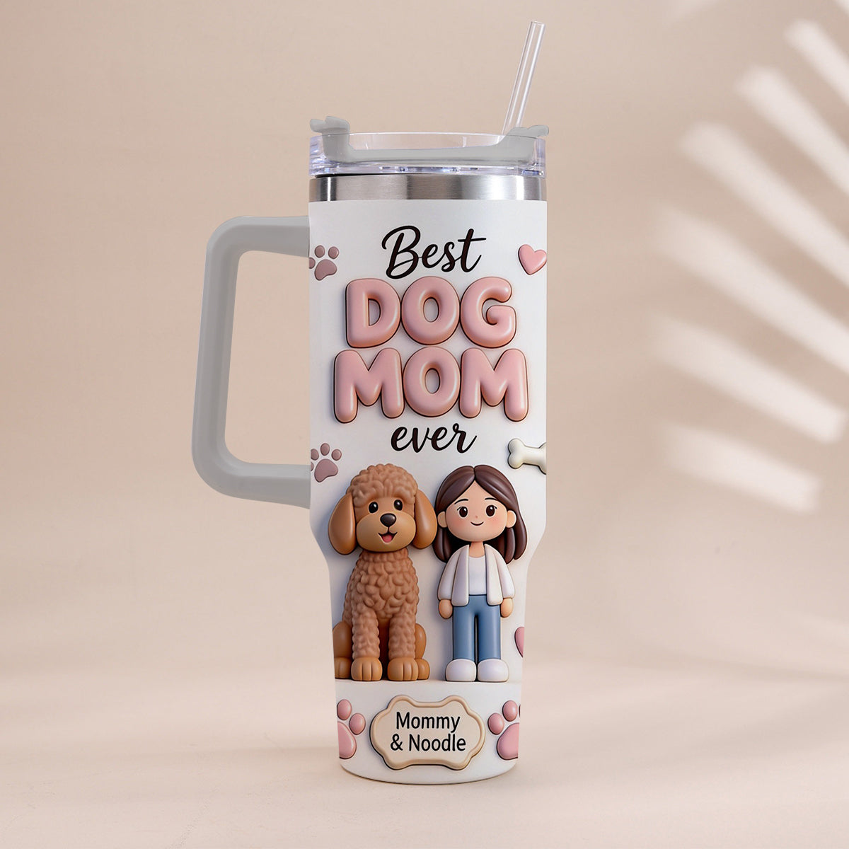 Best Pet Mom Ever - Personalized Dog Tumbler With Handle