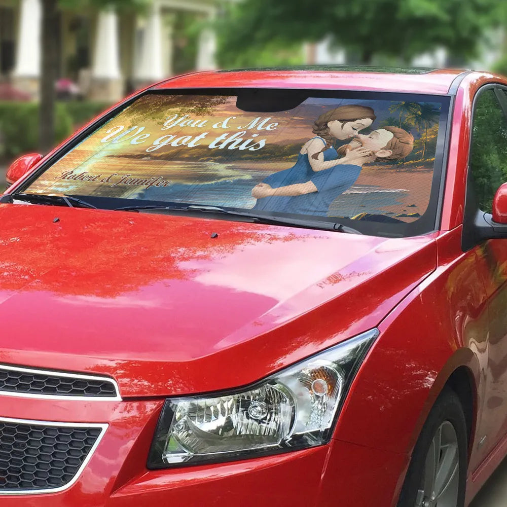 Personalized “You & Me, We Got This” Car Sun Shade for Couples