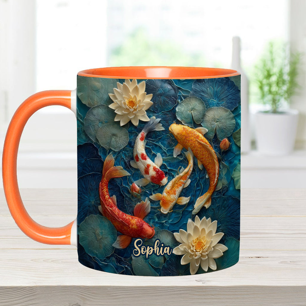 Beautiful Fish - Personalized Koi Fish Accent Mug