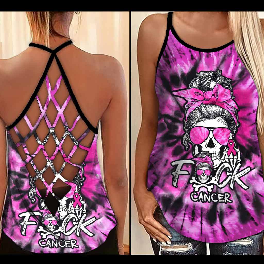 F Cancer  - Breast Cancer Awareness Cross Tank Top