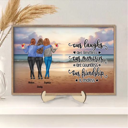 Personalized Sister & Brother Plaque or Cup or Keychain or Ornament, Endless Friendship, Priceless Memories,Custom Gift for Birthday, Christmas, Thanksgiving