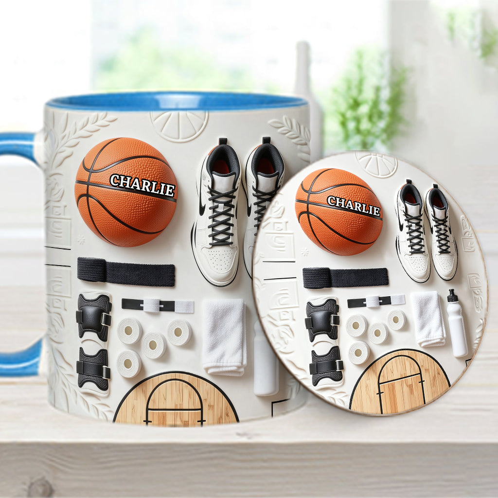 Love Basketball - Personalized Basketball Accent Mug & Coaster