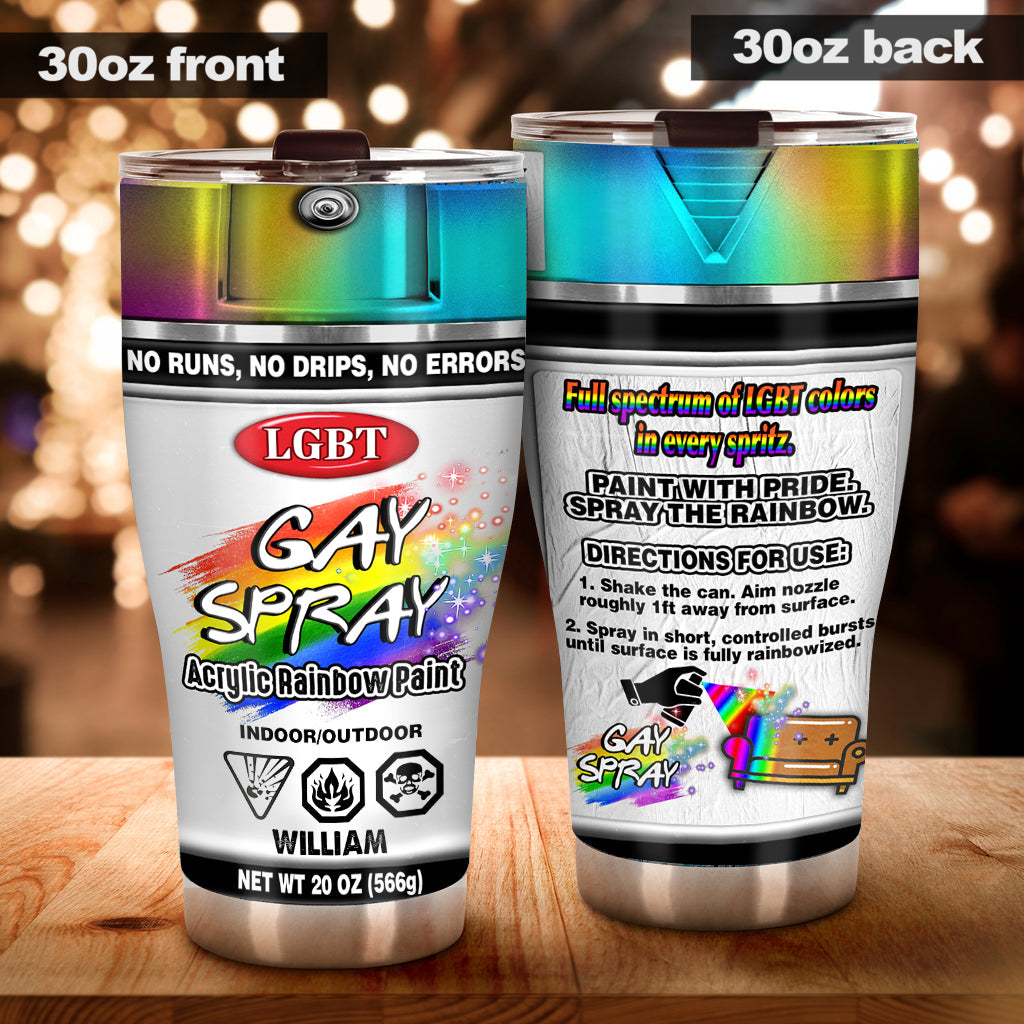Gay Spray - Personalized LGBT Support Tumbler