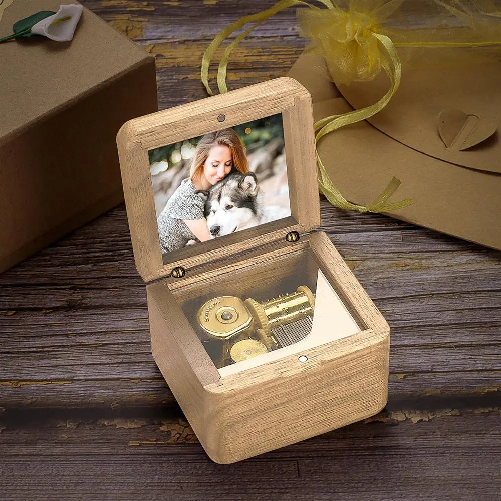 Custom Photo Wooden Music Box - gift for anyone - Personalized Music Box