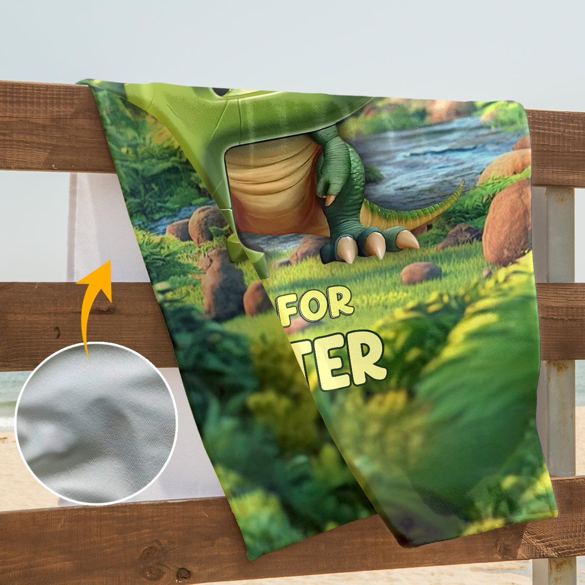 Kid Mermaid/ Dinosaur/ Truck Alphabets - Personalized Kid Quick-dry Beach Towel/ Bath Towel