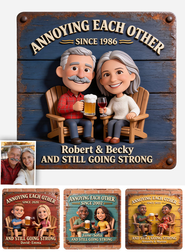 Everlasting Love - Personalized Couple 3D Printed Cut Metal Sign