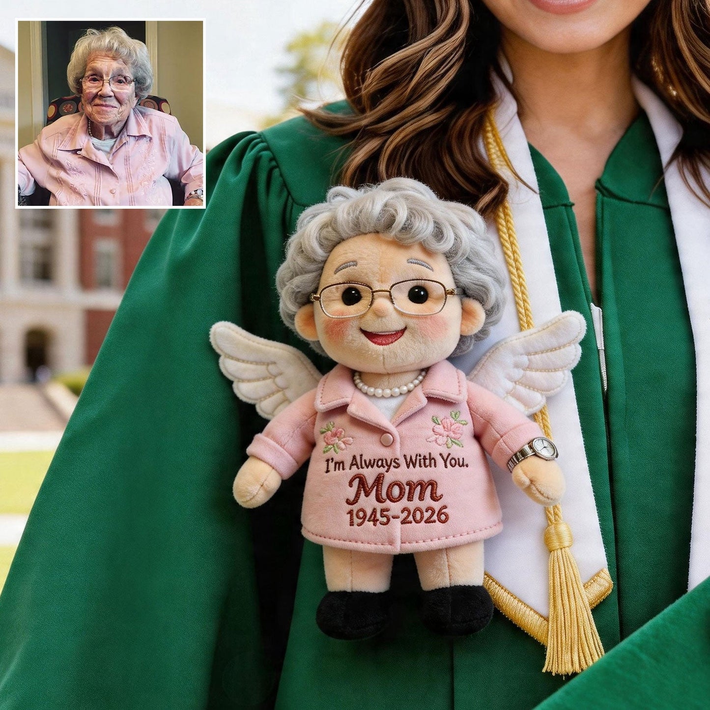 I'm Always With You - Personalized Memorial Plush Brooch